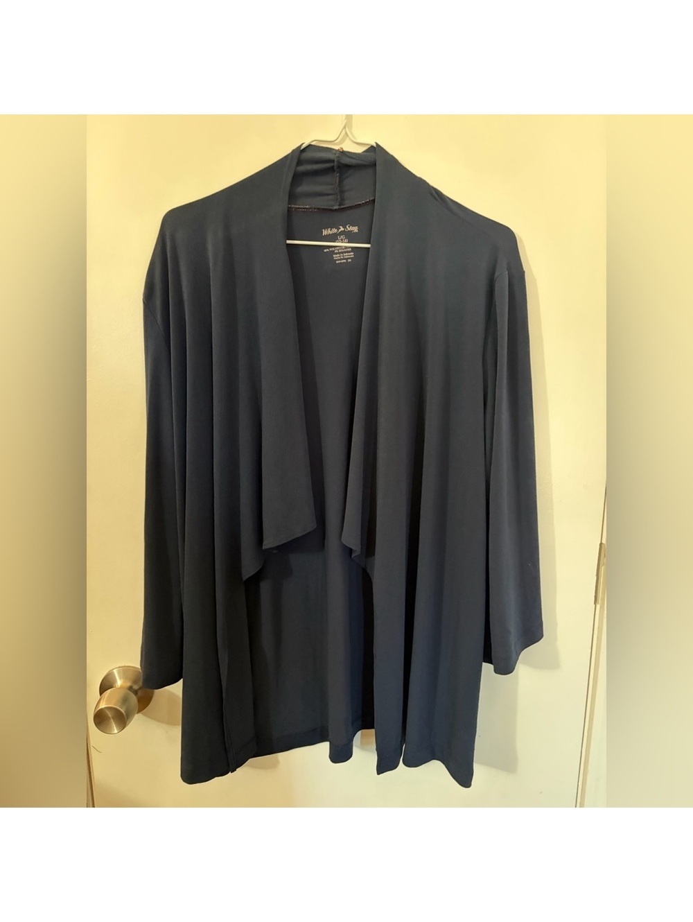 Women’s White Stag Large Navy Blue Open Front Cardigan Tote2